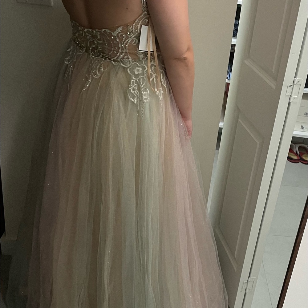 David's Bridal Multicolor Embellished Gown